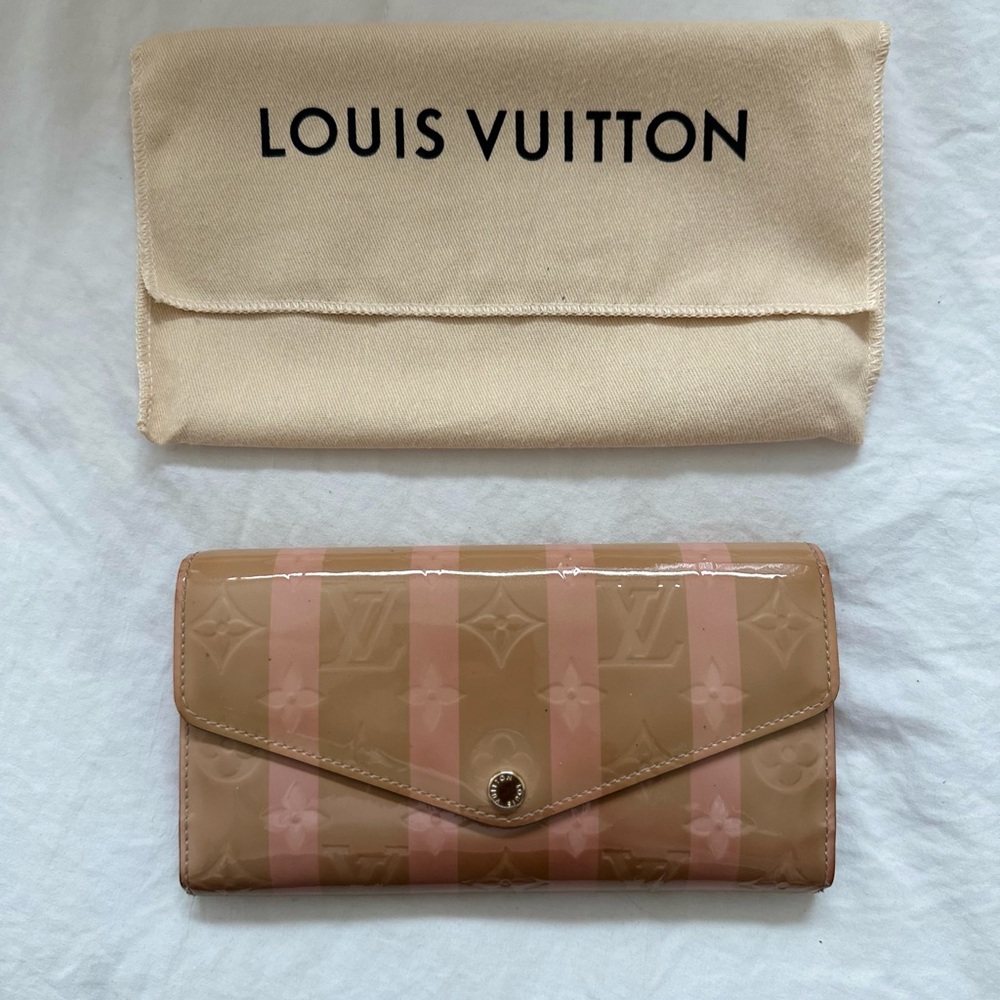 Louis Vuitton Limited Edition Monogram Rayures Sarah Wallet - PINK!